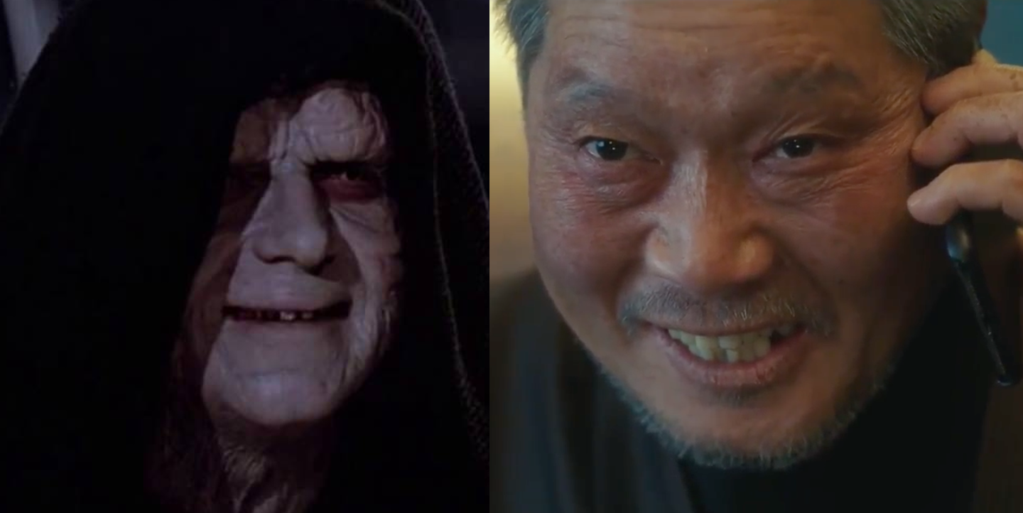 Chairman Jang depicted similarly to a Sith Lord